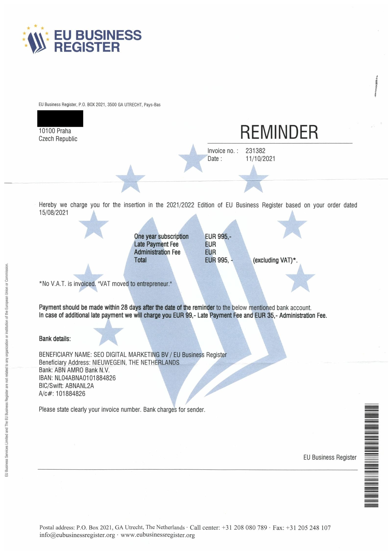 “EU Business Register” spam: what happens if you do not pay “EU Business Register” spam: what happens if you do not pay