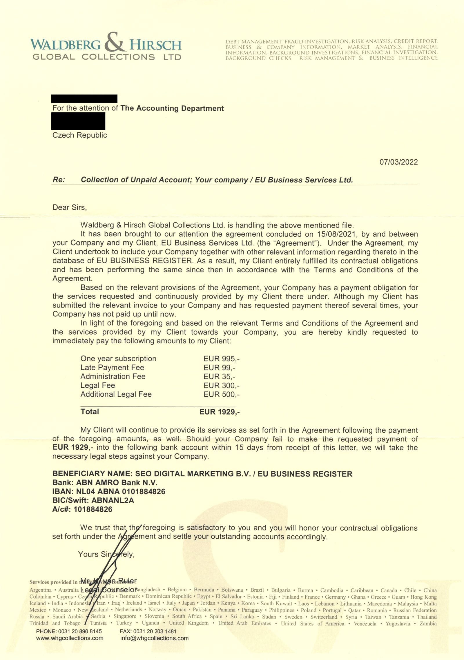 “EU Business Register” spam: what happens if you do not pay “EU Business Register” spam: what happens if you do not pay